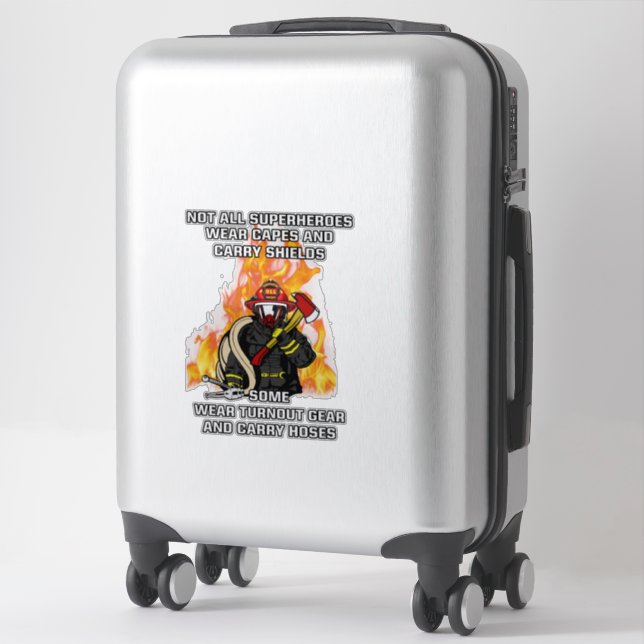 Nicht alle Superhelden... Feuerwehrmann Aufkleber (Koffer)