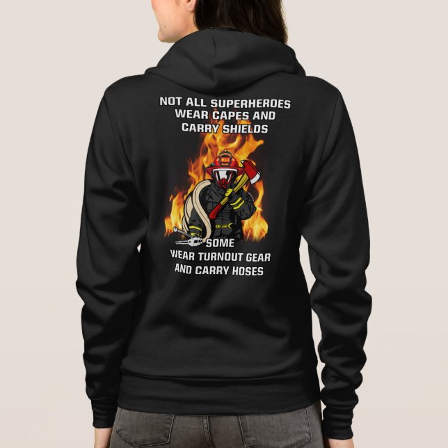 Nicht alle Superhelden... Feuerwehrmann Hoodie (Rückseite)