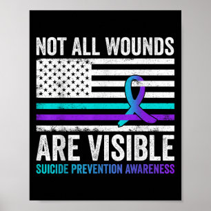 Nicht alle Wunden sind sichtbar Amerikanische Flag Poster