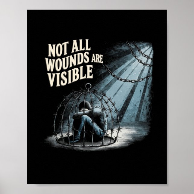 Nicht alle Wunden sind sichtbar, denn die depressi Poster (Vorne)