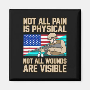 Nicht alle Wunden sind sichtbar Ptsd Awareness Rib Magnet