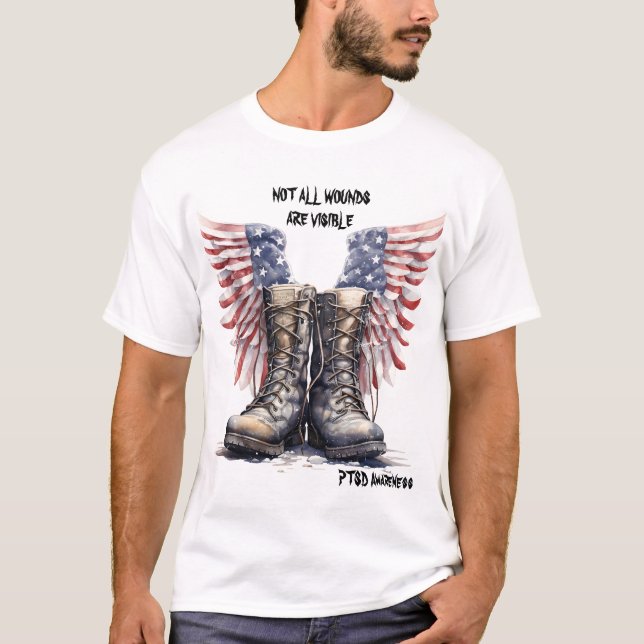 NICHT ALLE WUNDEN SIND SICHTBAR. PTSD AWARENESS. T-Shirt (Vorderseite)