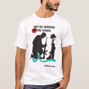 NICHT ALLE WUNDEN SIND SICHTBAR. PTSD AWARENESS. T-Shirt