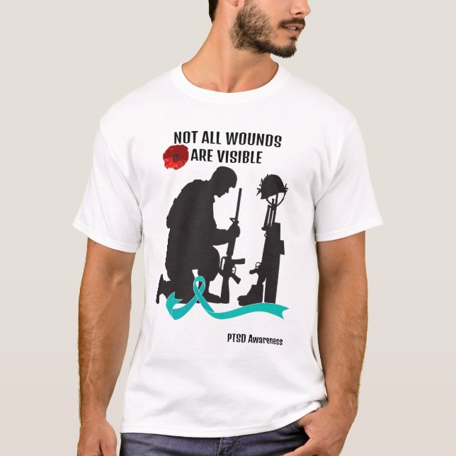 NICHT ALLE WUNDEN SIND SICHTBAR. PTSD AWARENESS. T-Shirt (Vorderseite)