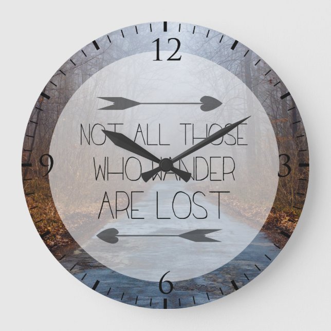 Nicht alles die, die Wander verloren sind Große Wanduhr (Vorderseite)