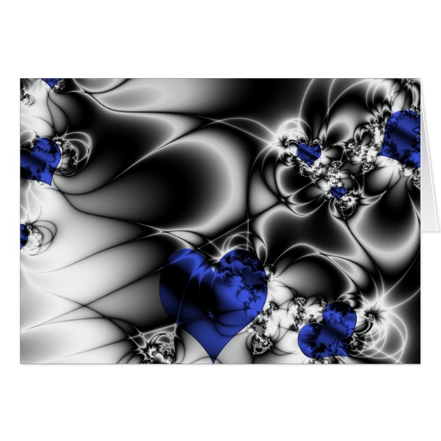 Nicht alles ist Schwarzweiss--, blaue Herzen (Vorderseite (Horizontal))