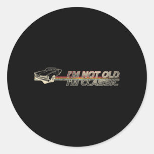 Nicht alt Clic lustiger Auto-Spruch Retro Oldtimer Runder Aufkleber