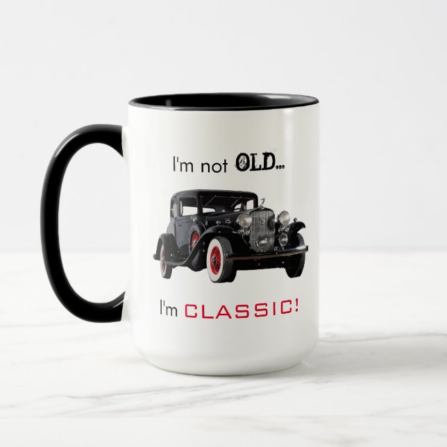 Nicht altes aber klassisches Vintages Auto lustig Tasse (Links)
