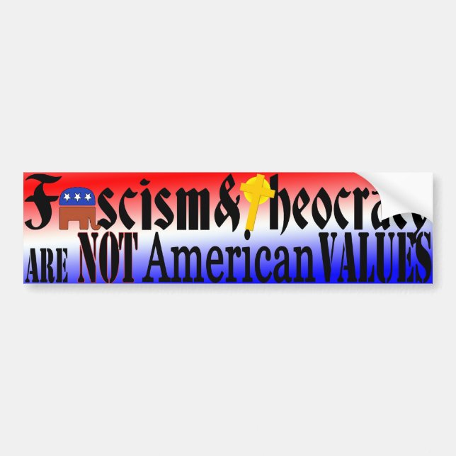 NICHT amerikanische Werte Autoaufkleber (Vorne)