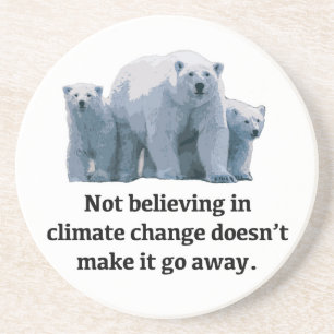 Nicht an den Klimawandel glauben Sandstein Untersetzer
