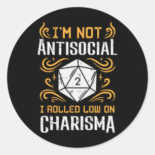 Nicht antisoziale Männer mit niedrigem Charisma, l Runder Aufkleber