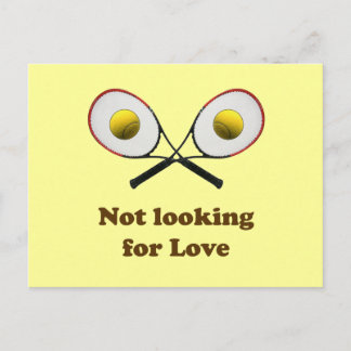 Nicht auf der Suche nach Liebe Tennis Postkarte