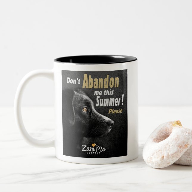Nicht aufgeben in diesem Sommer - Schutz der Hunde Zweifarbige Tasse (Mit Donut)