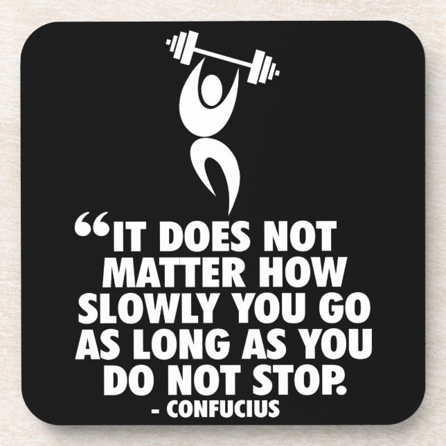 NICHT AUFHALTEN. "Gewichtsabnahme" Workout Motivie Getränkeuntersetzer (Vorderseite)