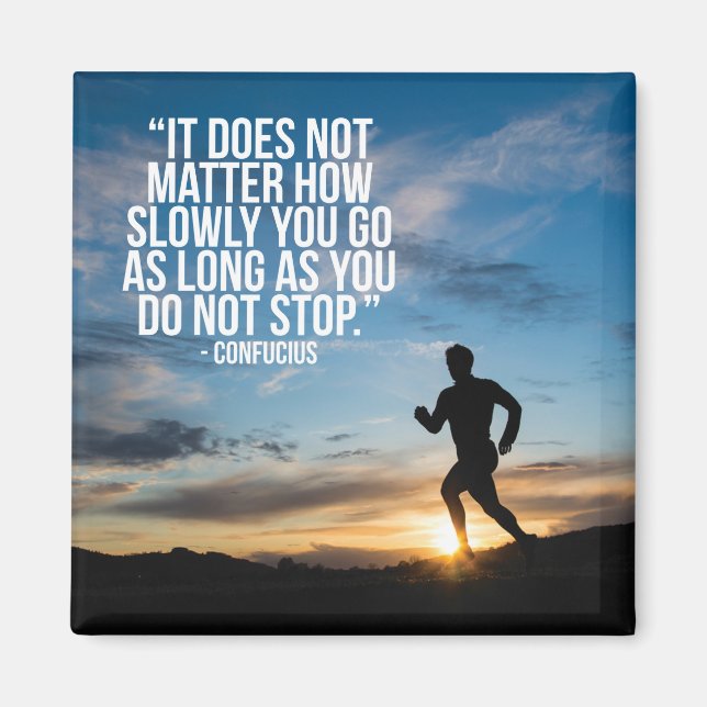 NICHT AUFHÖREN. Marathon Workout Motivierend Magnet (Vorne)