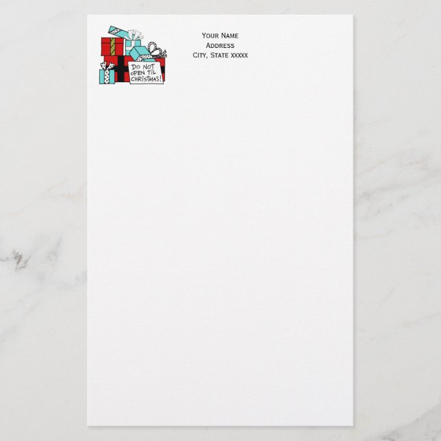 Nicht aufmachen bis Weihnachten Weihnachten Weihna Briefpapier (Vorderseite)