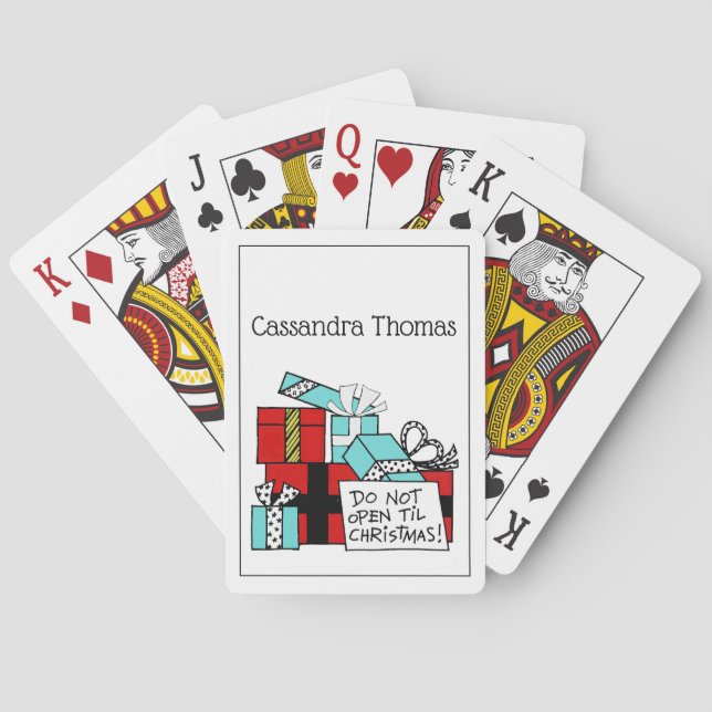 Nicht aufmachen bis Weihnachten Weihnachten Weihna Spielkarten (Rückseite)