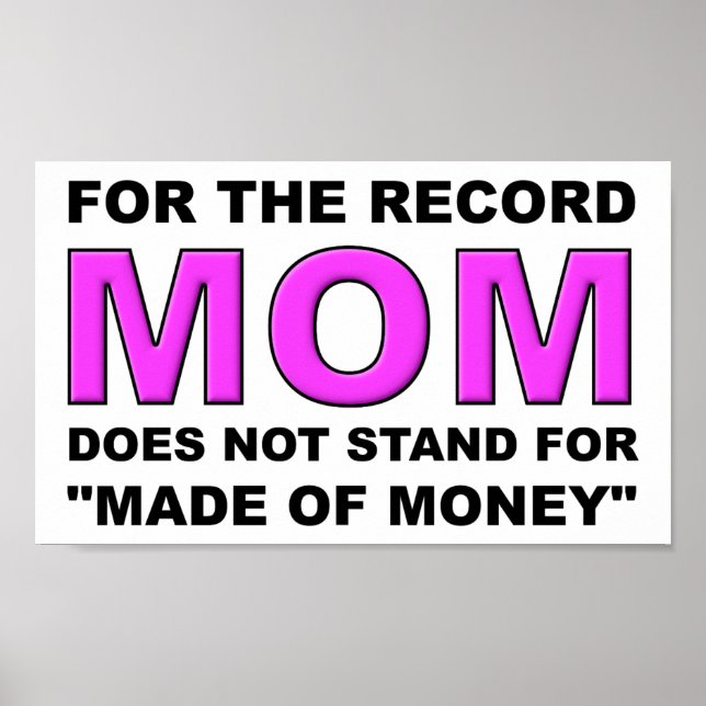 Nicht aus Money Funny Poster gemacht (Vorne)