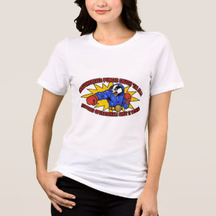 Nicht autorisierter Punch Cybernetic Blue Fighter  Tri-Blend Shirt