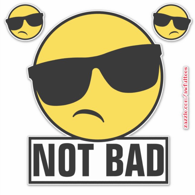 Nicht Bad Emoji Aufkleber (Vorderseite)