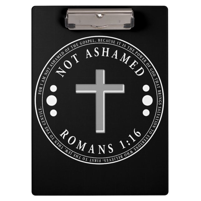 Nicht beschämt durch das Evangelium Christlich Ver Klemmbrett (Vorderseite)