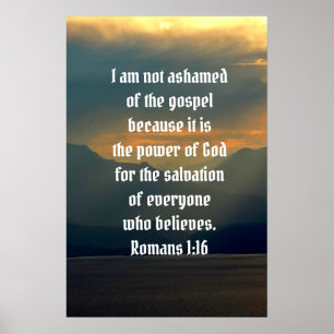 Nicht beschämt von den Evangelischen Römern 1:16 B Poster
