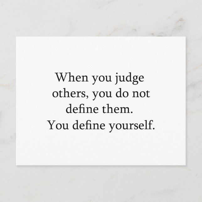 Nicht beurteilen postkarte (Vorderseite)