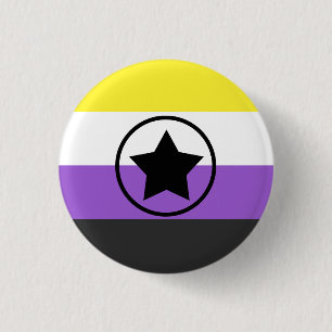 Nicht-Binär-/Enby-Pride-Flag mit einem Star in ei Button