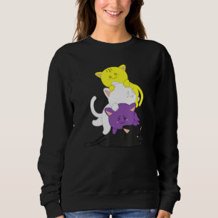 Nicht Binär Nicht Binär Katze Lgbt Agender Unterst Sweatshirt
