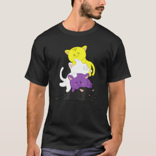 Nicht Binär Nicht Binär Katze Lgbt Agender Unterst T-Shirt