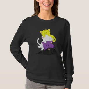 Nicht Binär Nicht Binär Katze LGBT Agender Unterst T-Shirt