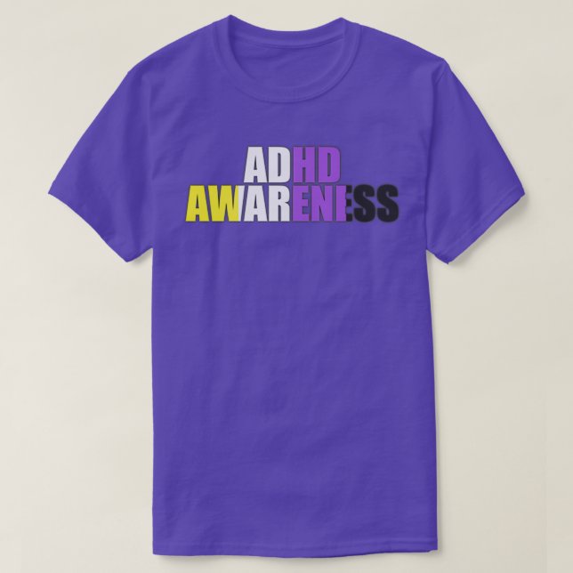 Nicht binäre ADHD Awareness Classic TShirt (Design vorne)