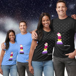 Nicht binäre Fahne Weihnachtsgeschenk Schneemannsk T-Shirt