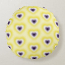 Nicht binäre Fahnen auf einem unscharfen Herz Rundes Kissen