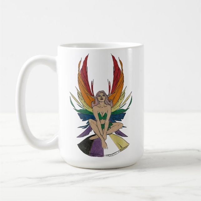 Nicht-binäre Fee Kaffeetasse (Links)