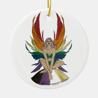 Nicht-binäre Fee Keramik Ornament