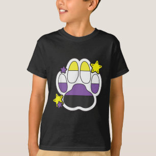 Nicht binäre Fellpfote Lgbtq Monat Schwulenrechte T-Shirt