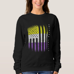Nicht binäre Flag Enby Genderqueer Non-Binary Sweatshirt
