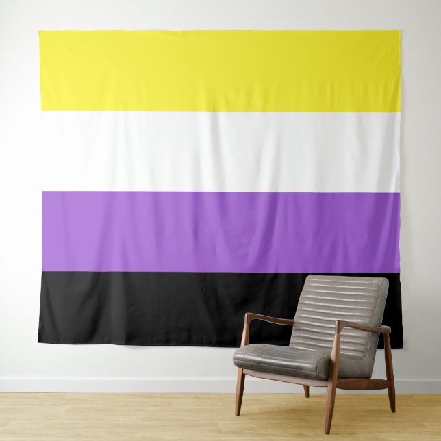 Nicht binäre Flag Extra große LGBT Wandteppich (Beispiel (Horizontal))