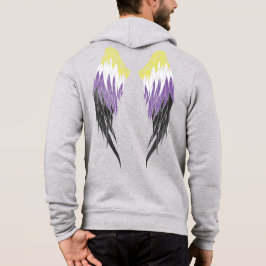 Nicht binäre Flagge - Engel Wings Hoodie