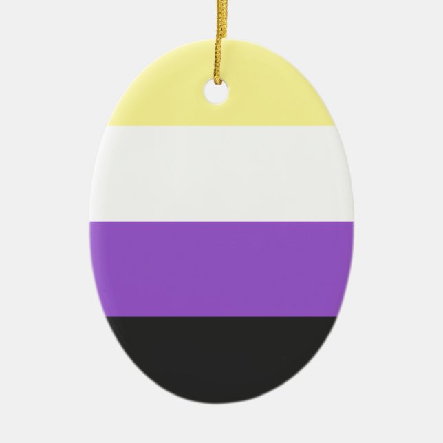 Nicht-Binäre Flagge Keramik Ornament (Vorne)