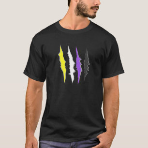 Nicht-binäre Katze Lgbtq Nicht-binäre Pride-Flagg T-Shirt