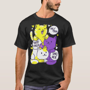 Nicht binäre Pride Cat Lgbt Niedliche Katzen ohne T-Shirt