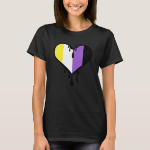 Nicht binäre Pride Dripping Heart T-Shirt