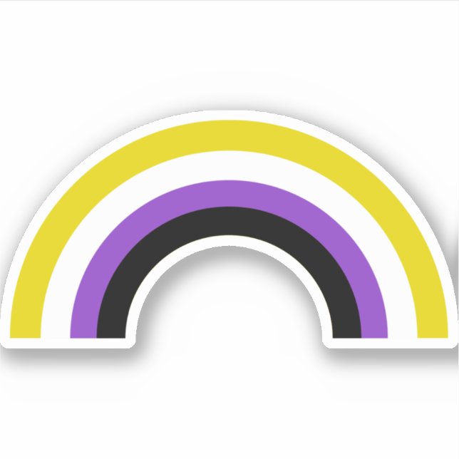Nicht binäre Regenbogenflagge, nicht binär Aufkleber (Vorderseite)
