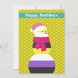 Nicht binäre Schneemannskarte Feiertagskarte