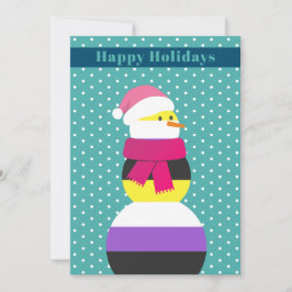 Nicht binäre Schneemannskarte Feiertagskarte