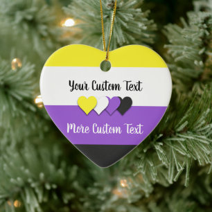 Nicht binäre Stolperflagge mit Textverzierung Keramik Ornament