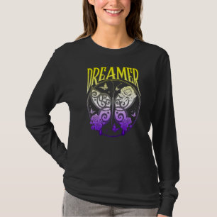 Nicht binäre Vintage Retro-Butterfly-Rose Nb. Enby T-Shirt