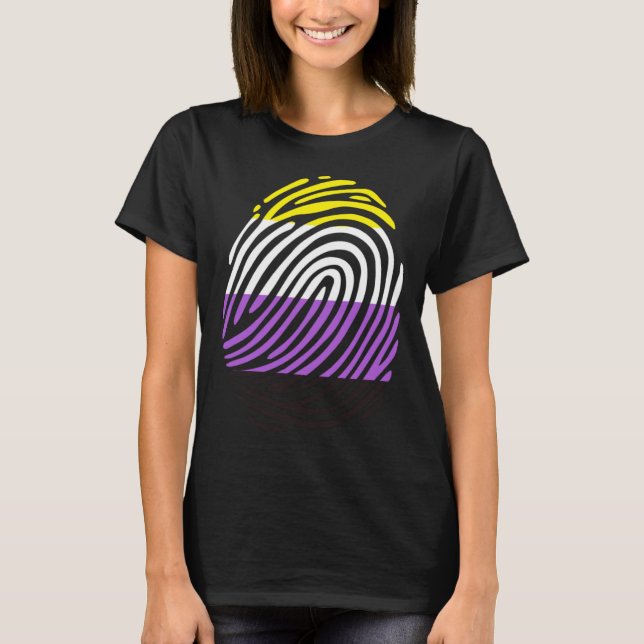 Nicht-binärer Fingerabdruck T-Shirt (Vorderseite)